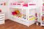 Kinderetagenbett inkl. Stauraum (2 Schubkästen) | 90 x 200 cm | Massivholz: Buche | Weiß Lackiert | umbaubar in 2 Einzelbetten | Premium-Qualität | inkl. Rollroste Abbildung