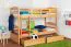 Jugendetagenbett inkl. Stauraum (2 Schubladen) | 90 x 200 cm | Massivholz: Buche | Natur Lackiert | umbaubar in 2 Einzelbetten | Premium-Qualität | inkl. Rollroste Abbildung