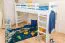 Kinderhochbett 90 x 200 cm | Massivholz: Buche | Weiß Lackiert | umbaubar in Einzelbett | Premium-Qualität | inkl. Rollrost Abbildung