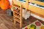 Jugendhochbett 90 x 190 cm | Massivholz: Buche | Natur Lackiert | umbaubar in Einzelbett | Premium-Qualität | inkl. Rollrost Abbildung