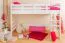 Kinderhochbett 90 x 200 cm | Massivholz: Buche | Weiß Lackiert | umbaubar in Einzelbett | Premium-Qualität | inkl. Rollrost Abbildung