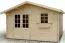 Holz-Gartenhaus 3,48 x 3,98 Meter (inkl. Dach) | Naturbelassen | Satteldach | 34 mm Blockbohlen-Haus Abbildung