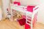 Kinderhochbett 90 x 200 cm | Massivholz: Buche | Weiß Lackiert | umbaubar in Einzelbett | Premium-Qualität | inkl. Rollrost Abbildung