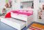 Bettrahmen für Kinder 90 x 200 cm mit Ausziehbett 90 x 190 cm als Gästebett-Funktion | Massivholz: Buche | Weiß Lackiert | inkl. 2. Liegeplatz 90 x 190 cm ausziehbar und 2 Rollrost Abbildung