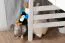 Kinderhochbett 120 x 190 cm | Massivholz: Buche | Weiß Lackiert | umbaubar in Einzelbett | Premium-Qualität | inkl. Rollrost Abbildung