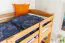 Jugendhochbett 90 x 190 cm | Massivholz: Buche | Natur Lackiert | umbaubar in Einzelbett | Premium-Qualität | inkl. Rollrost Abbildung