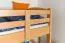 Jugendhochbett 90 x 190 cm | Massivholz: Buche | Natur Lackiert | umbaubar in Einzelbett | Premium-Qualität | inkl. Rollrost Abbildung