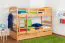 Jugendetagenbett inkl. Stauraum (2 Schubladen) | 90 x 200 cm | Massivholz: Buche | Natur Lackiert | umbaubar in 2 Einzelbetten | Premium-Qualität | inkl. Rollroste Abbildung