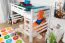 Kinderhochbett 120 x 190 cm | Massivholz: Buche | Weiß Lackiert | umbaubar in Einzelbett | Premium-Qualität | inkl. Rollrost Abbildung