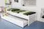 Bettrahmen für Kinder 90 x 200 cm mit Ausziehbett 90 x 190 cm als Gästebett-Funktion | Massivholz: Buche | Weiß Lackiert | inkl. 2. Liegeplatz 90 x 190 cm ausziehbar und 2 Rollrost Abbildung