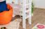 Kinderhochbett 120 x 190 cm | Massivholz: Buche | Weiß Lackiert | umbaubar in Einzelbett | Premium-Qualität | inkl. Rollrost Abbildung