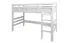 Kinderhochbett 90 x 200 cm | Massivholz: Buche | Weiß Lackiert | umbaubar in Einzelbett | Premium-Qualität | inkl. Rollrost Abbildung