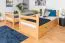 Jugendetagenbett inkl. Stauraum (2 Schubladen) | 90 x 200 cm | Massivholz: Buche | Natur Lackiert | umbaubar in 2 Einzelbetten | Premium-Qualität | inkl. Rollroste Abbildung