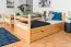 Jugendetagenbett inkl. Stauraum (2 Schubladen) | 90 x 200 cm | Massivholz: Buche | Natur Lackiert | umbaubar in 2 Einzelbetten | Premium-Qualität | inkl. Rollroste Abbildung