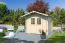 Holz-Gartenhaus 2,48 x 2,69 Meter (inkl. Dach) | Natur | Satteldach | 28 mm Blockbohlen-Haus Abbildung