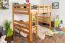 Jugendhochbett 120 x 190 cm | Massivholz: Buche | Natur Lackiert | umbaubar in Einzelbett | Premium-Qualität | inkl. Rollrost Abbildung