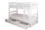 Kinderetagenbett inkl. Stauraum (2 Schubkästen) | 90 x 200 cm | Massivholz: Buche | Weiß Lackiert | umbaubar in 2 Einzelbetten | Premium-Qualität | inkl. Rollroste Abbildung