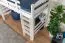 Kinderhochbett 90 x 190 cm | Massivholz: Buche | Weiß Lackiert | umbaubar in Einzelbett | Premium-Qualität | inkl. Rollrost Abbildung