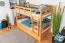 Kinderetagenbett 90 x 200 cm + Bettkasten/Stauraum/Ausziehbett | Massivholz: Buche | Natur Lackiert | umbaubar/teilbar in 2 Einzelbetten | inkl. Rollroste Abbildung