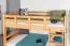 Kinderetagenbett 90 x 200 cm + Bettkasten/Stauraum/Ausziehbett | Massivholz: Buche | Natur Lackiert | umbaubar/teilbar in 2 Einzelbetten | inkl. Rollroste Abbildung