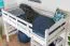 Kinderhochbett 90 x 190 cm | Massivholz: Buche | Weiß Lackiert | umbaubar in Einzelbett | Premium-Qualität | inkl. Rollrost Abbildung