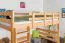 Jugendhochbett 120 x 190 cm | Massivholz: Buche | Natur Lackiert | umbaubar in Einzelbett | Premium-Qualität | inkl. Rollrost Abbildung