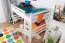 Kinderhochbett 120 x 190 cm | Massivholz: Buche | Weiß Lackiert | umbaubar in Einzelbett | Premium-Qualität | inkl. Rollrost Abbildung