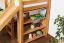Etagenbett L-Form 90 x 200 cm | Buche massiv | natur lackiert | mit Regal und Rutsche | inkl. Rollrost | teilbar Abbildung