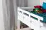 Kinderhochbett 120 x 190 cm | Massivholz: Buche | Weiß Lackiert | umbaubar in Einzelbett | Premium-Qualität | inkl. Rollrost Abbildung
