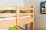 Jugendhochbett 120 x 190 cm | Massivholz: Buche | Natur Lackiert | umbaubar in Einzelbett | Premium-Qualität | inkl. Rollrost Abbildung