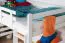 Kinderhochbett 120 x 190 cm | Massivholz: Buche | Weiß Lackiert | umbaubar in Einzelbett | Premium-Qualität | inkl. Rollrost Abbildung