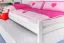 Kinderbett 90 x 200 cm mit Ausziehbett 90 x 190 cm als Gästebett-Funktion | Massivholz: Buche | Weiß Lackiert | inkl. 2. Liegeplatz 90 x 190 cm ausziehbar und 2 Rollrost Abbildung