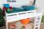 Kinderhochbett 120 x 190 cm | Massivholz: Buche | Weiß Lackiert | umbaubar in Einzelbett | Premium-Qualität | inkl. Rollrost Abbildung