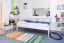 Bettrahmen für Kinder / Kinderbett 90 x 200 cm | Massivholz: Buche | Weiß Lackiert | besonders hohe Qualität Abbildung