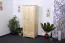 Kleiderschrank | 2 Drehtüren | 1 Schublade | 4 Fächer | mit Kleiderstange | 80 cm breit | Massivholz | Farbe: Natur Abbildung