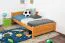 Bettrahmen für Kinder / Kinderbett 100 x 200 cm | Massivholz: Kiefer | Erle Lackiert Abbildung