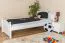 Bettrahmen für Kinder / Kinderbett 80 x 200 cm | Massivholz: Kiefer | Weiß Lackiert Abbildung