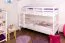 Stockbett für Jugendzimmer 90 x 200 cm | Massivholz: Buche | Weiß Lackiert | umbaubar in 2 Einzelbetten | inkl. Rollroste Abbildung