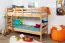 Stockbett für Jugendliche 90 x 190 cm | Massivholz: Buche | Natur Lackiert | umbaubar in 2 Einzelbetten | inkl. Rollroste Abbildung