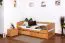 Bettrahmen für Kinder / Kinderbett 90 x 200 cm | Massivholz: Buche | Natur Lackiert | inkl. 2 Schubladen und Lattenrost | besonders hohe Qualität Abbildung