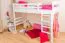 Hochbett für Kinder 90 x 200 cm | Massivholz: Buche | Weiß Lackiert | umbaubar in Einzelbett | Premium-Qualität | inkl. Rollrost Abbildung