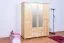 160 cm breiter Kleiderschrank mit 4 Türen, 9 Fächern und 2 Schubladen aus Massiv-Holz | Farbe: Natur | Tiefe: 60 cm Abbildung