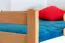 Hochbett für Jugendliche 120 x 200 cm | Massivholz: Buche | Natur Lackiert | umbaubar in Einzelbett | Premium-Qualität | inkl. Rollrost Abbildung