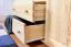 160 cm breiter Kleiderschrank mit 4 Türen, 9 Fächern und 2 Schubladen aus Massiv-Holz | Farbe: Natur | Tiefe: 60 cm Abbildung