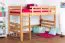 Hochbett für Jugendliche 120 x 200 cm | Massivholz: Buche | Natur Lackiert | umbaubar in Einzelbett | Premium-Qualität | inkl. Rollrost Abbildung