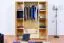 160 cm breiter Kleiderschrank mit 4 Türen, 9 Fächern und 2 Schubladen aus Massiv-Holz | Farbe: Natur | Tiefe: 60 cm Abbildung