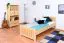 Bettrahmen für Kinder / Kinderbett 90 x 200 cm | Massivholz: Kiefer | Natur Lackiert Abbildung
