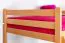 Hochbett für Jugendliche 120 x 200 cm | Massivholz: Buche | Natur Lackiert | umbaubar in Einzelbett | Premium-Qualität | inkl. Rollrost Abbildung