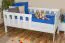 Bettrahmen für Kinder / Kinderbett 90 x 160 cm | Massivholz: Kiefer | Weiß Lackiert Abbildung