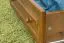 Schmaler Kleiderschrank | 2 Drehtüren | 1 Schublade | 4 Fächer | mit Kleiderstange | 80 cm breit | Massivholz | Farbe: Eiche Abbildung
